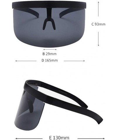 New Oversized Sun Shade Sunglasses Sunscreen Cover Face Siamese Lens Oversized Sunglasses White&gray $9.71 Oversized