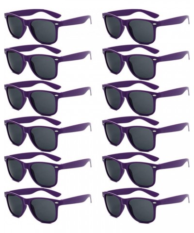 12 pack Unisex 80's Retro Sunglasses Wholesale Neon Colors UV 400 Protection Sunglasses Bulk Party Favor Supplies Purple $9.6...