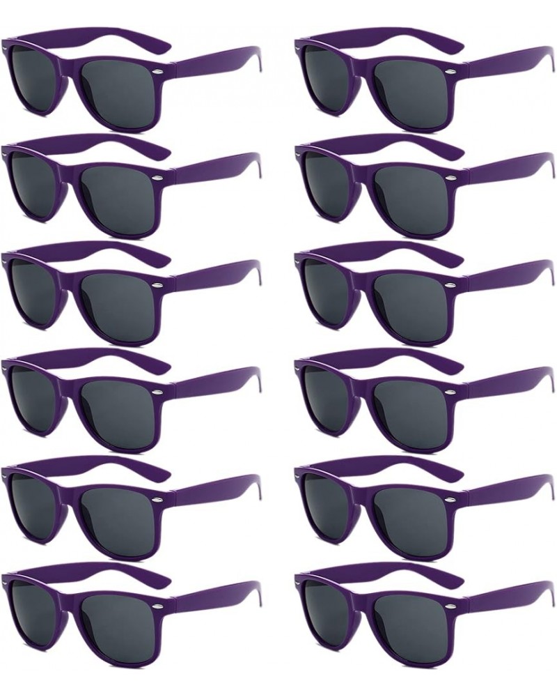 12 pack Unisex 80's Retro Sunglasses Wholesale Neon Colors UV 400 Protection Sunglasses Bulk Party Favor Supplies Purple $9.6...