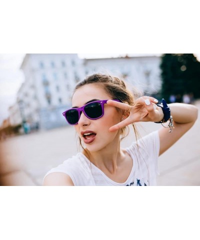 12 pack Unisex 80's Retro Sunglasses Wholesale Neon Colors UV 400 Protection Sunglasses Bulk Party Favor Supplies Purple $9.6...