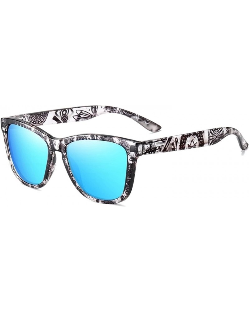 Women Polarized Sunglasses Men Mirror Sun Glasses UV400 Square Eyeglasses Frames Sports Fishing Cycling Shade Eyewear (Color ...