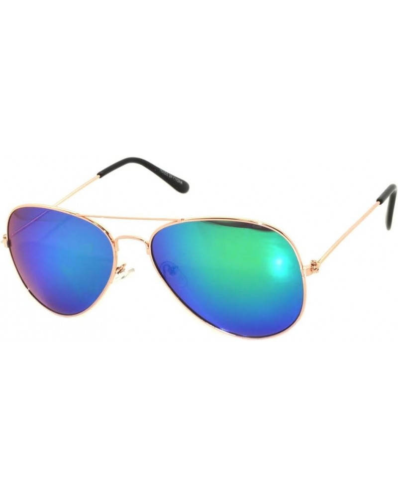 Aviator Sunglasses Mens Womens Metal Frame Assorted Mirrored, Smoke, Tinted Lens Colors Gold Bluegreen Mirror $7.63 Pilot