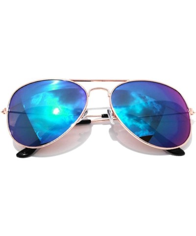 Aviator Sunglasses Mens Womens Metal Frame Assorted Mirrored, Smoke, Tinted Lens Colors Gold Bluegreen Mirror $7.63 Pilot