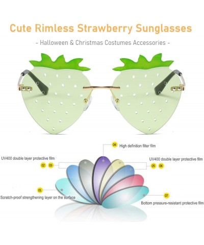 Cute Strawberry Shape Sunglasses for Women Men Girls Boys Party Prom Accessories Halloween Christmas Costumes Glasses (Red) G...