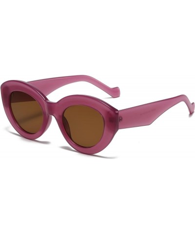 Oversized Cat Eye Sunglasses for Women Cute Oval Thick Frame Cateye Sun Glasses Chic Retro Style Shades Purple $6.25 Aviator