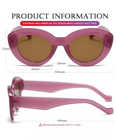 Oversized Cat Eye Sunglasses for Women Cute Oval Thick Frame Cateye Sun Glasses Chic Retro Style Shades Purple $6.25 Aviator