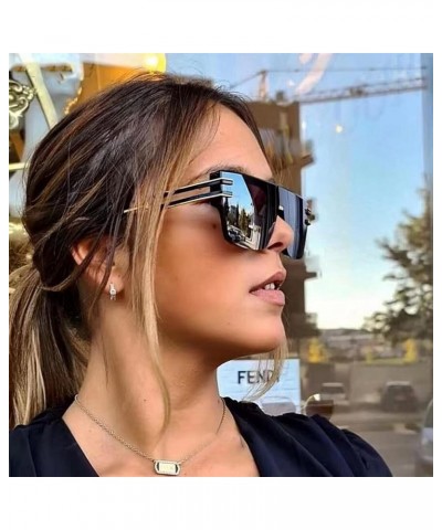 Fashionable Frameless Box Men and Women Sunglasses Vacation Beach Party Decorative Sunglasses (Color : E, Size : 1) 1 F $18.3...