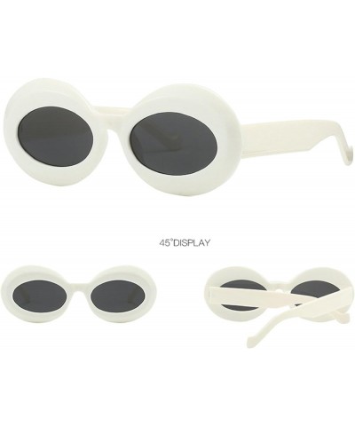 Oval Sunglasses for Women Trendy Y2K Style Design Sun Glasses UV Protection 2000S Oversized Vintage Round Shades White $10.79...