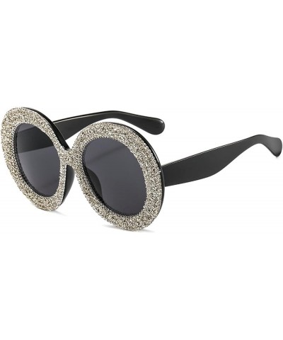 Oversized Round Sunglasses Women Diamond Rhinestone Sunglasses Men Luxury Glasses Eyeglasses 3pcs-black &Brown&green $14.57 R...