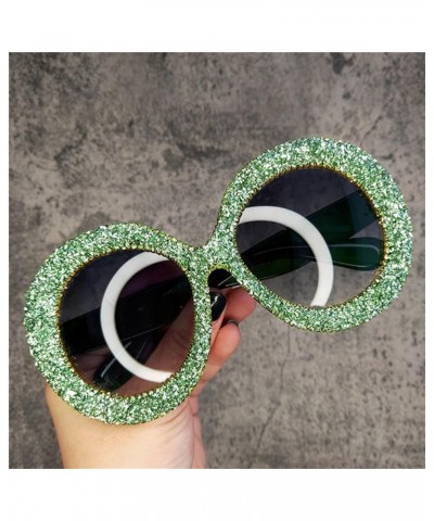 Oversized Round Sunglasses Women Diamond Rhinestone Sunglasses Men Luxury Glasses Eyeglasses 3pcs-black &Brown&green $14.57 R...