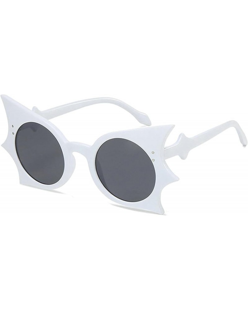 Rivet Butterfly Sunglasses Oversized Bat Eye Glasses Trendy Prom Eyewear for Women Men White $10.08 Butterfly