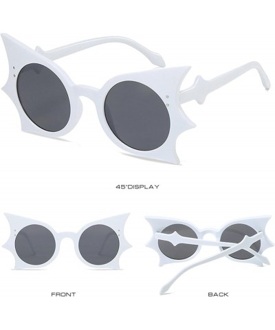 Rivet Butterfly Sunglasses Oversized Bat Eye Glasses Trendy Prom Eyewear for Women Men White $10.08 Butterfly