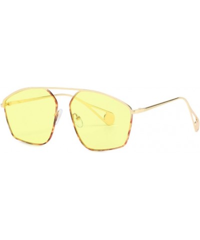 Retro Irregular Metal Sunglasses Women Clear Ocean Lens Eyewear Men Blue Yellow Sun Glasses Shades UV400 Yellow $32.68 Rectan...