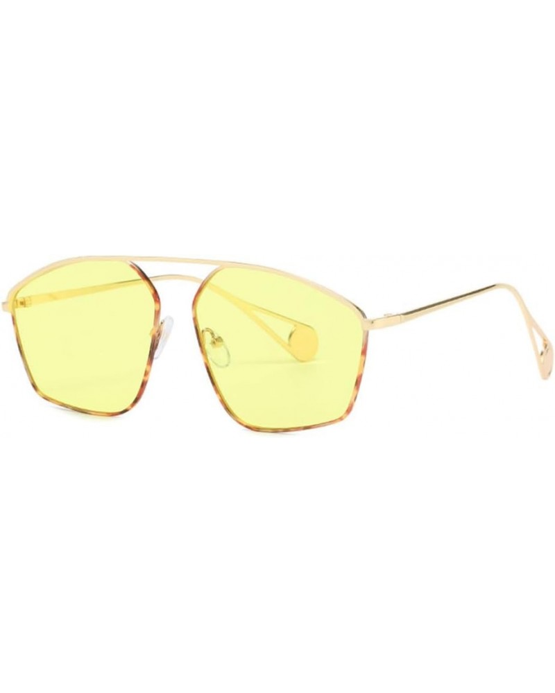 Retro Irregular Metal Sunglasses Women Clear Ocean Lens Eyewear Men Blue Yellow Sun Glasses Shades UV400 Yellow $32.68 Rectan...