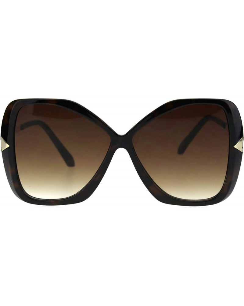 Womens Glitter Plastic Frame Butterfly Large Diva Sunglasses Tortoise Brown $10.41 Butterfly