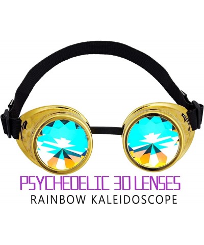 Rainbow Kaleidoscope Goggles Steampunk Kaleidoscope Goggles,Ideal for Music Festivals, Raves, and Psychedelic Parties Adjusta...