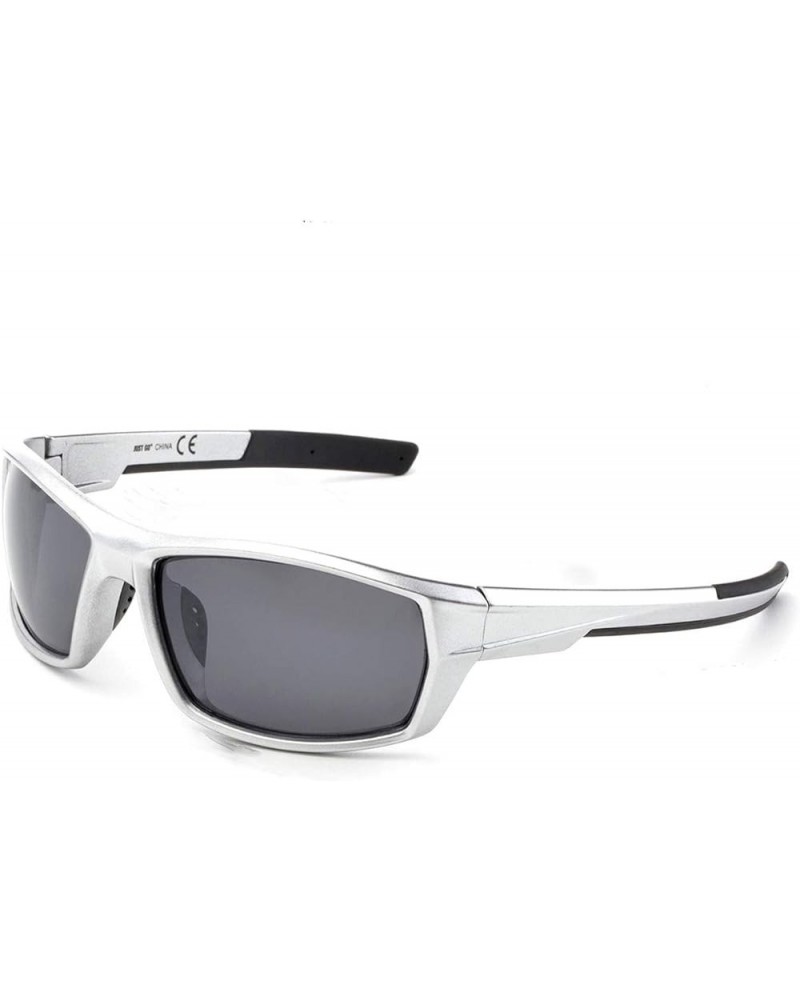 Men's Polarized Lens Sports Sunglasses Silver Frame Gray Lenses $9.71 Sport