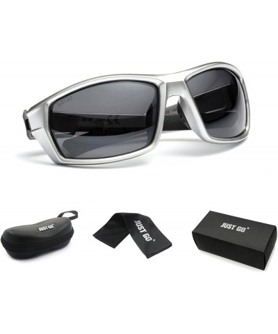 Men's Polarized Lens Sports Sunglasses Silver Frame Gray Lenses $9.71 Sport