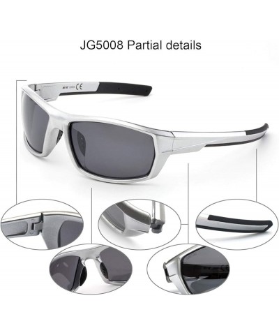 Men's Polarized Lens Sports Sunglasses Silver Frame Gray Lenses $9.71 Sport