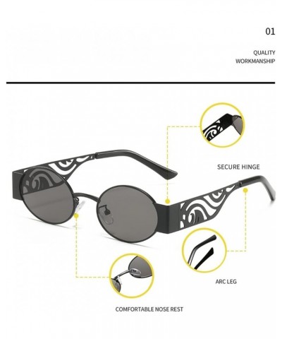 Metal Punk Fashion Sunglasses Men and Women Vacation Beach Decorative Sunglasses (Color : 6, Size : 1) 1 2 $14.33 Designer