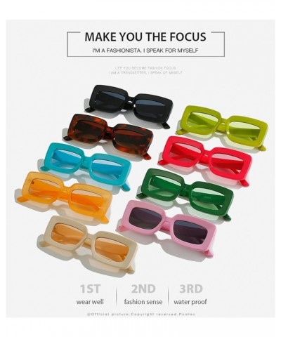 Square Beach Small Frame Fashion Men's and Women's Sunglasses (Color : F, Size : 1) 1 C $15.55 Designer