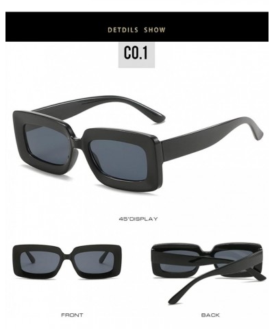 Square Beach Small Frame Fashion Men's and Women's Sunglasses (Color : F, Size : 1) 1 C $15.55 Designer