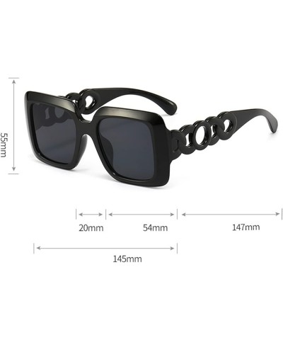 Square Large Frame Fashion Sunglasses Women Outdoor Vacation Party Sunglasses (Color : H, Size : 1) 1 D $13.24 Designer