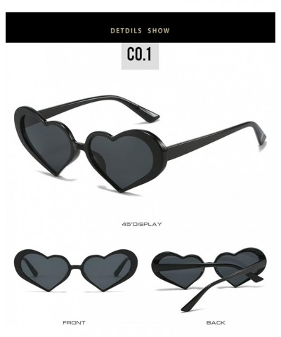 Heart-Shaped Fashion Sunglasses for Men and Women Outdoor Vacation Beach Party Sunglasses Sunglasses Womens (Color : 5, Size ...