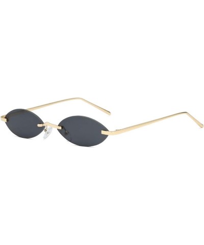 Unisex Fashion Metal Frame Oval Candy Colors small Sunglasses UV400 Black $7.92 Oval