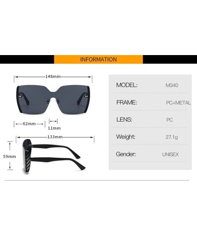 Large Frame Fashion Rimless Outdoor Vacation Beach Sunglasses for Men and Women (Color : 6, Size : 1) 1 6 $15.41 Rimless