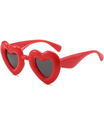 Heart Shaped Sunglasses Vintage Cat Eye Fashion Party Love Eyeglasses for Women UV400 Red $9.62 Designer