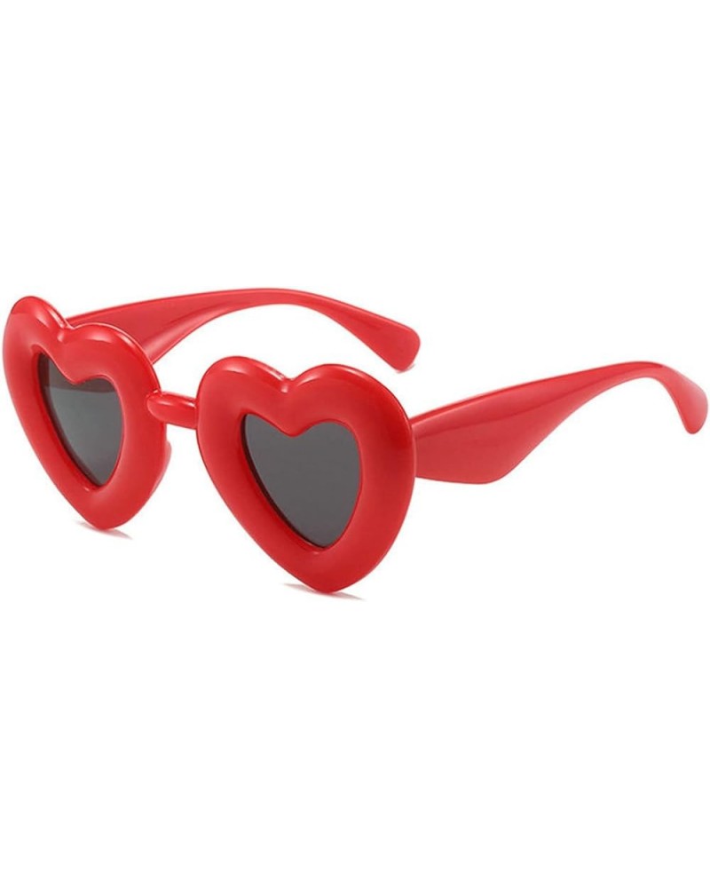 Heart Shaped Sunglasses Vintage Cat Eye Fashion Party Love Eyeglasses for Women UV400 Red $9.62 Designer