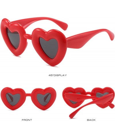 Heart Shaped Sunglasses Vintage Cat Eye Fashion Party Love Eyeglasses for Women UV400 Red $9.62 Designer