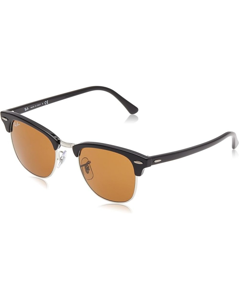 RB3016 Clubmaster Square Sunglasses, Black on Gold/Green, 51 mm Black $89.67 Square