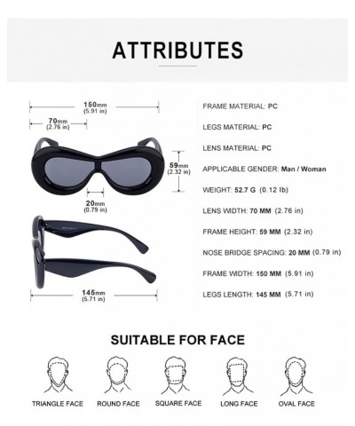 Trendy Inflated Sunglasses for Men Women Y2K Oversized Cute Funny Thick Aesthetic futuristic Design Shades Blue/Grey $10.79 G...