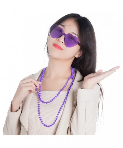 6 Pcs Heart Shape Sunglasses Frameless Transparent Glasses Party Favors for Women Purple $6.30 Rimless