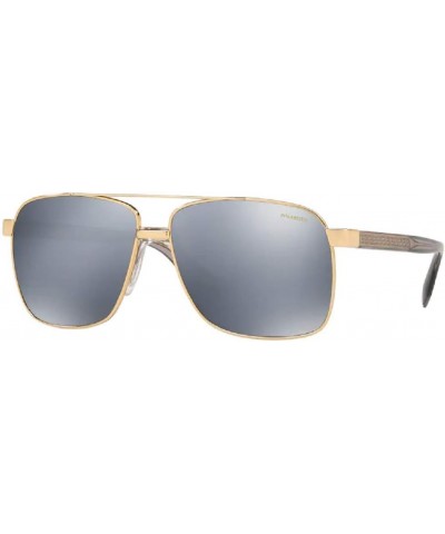 VE2174 Square Sunglasses for Men + BUNDLE with Designer iWear Care Kit Gold / Dark Grey Mirror Silver Polar $97.99 Square