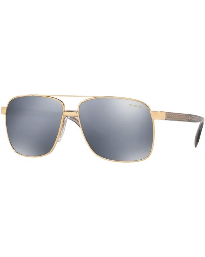 VE2174 Square Sunglasses for Men + BUNDLE with Designer iWear Care Kit Gold / Dark Grey Mirror Silver Polar $97.99 Square