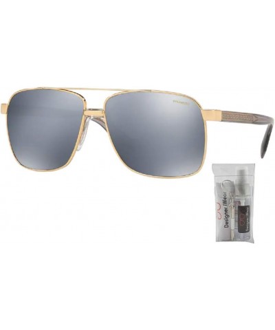 VE2174 Square Sunglasses for Men + BUNDLE with Designer iWear Care Kit Gold / Dark Grey Mirror Silver Polar $97.99 Square