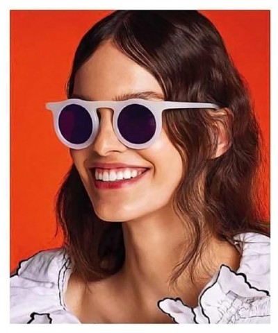 Retro Round Frame Men and Women Simple Hip-hop Sunglasses Vacation Beach Party Sunglasses Gift (Color : C, Size : 1) 1 F $11....