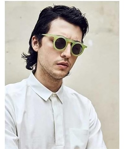 Retro Round Frame Men and Women Simple Hip-hop Sunglasses Vacation Beach Party Sunglasses Gift (Color : C, Size : 1) 1 F $11....