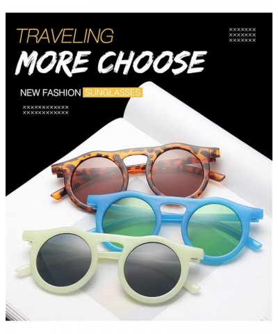 Retro Round Frame Men and Women Simple Hip-hop Sunglasses Vacation Beach Party Sunglasses Gift (Color : C, Size : 1) 1 F $11....