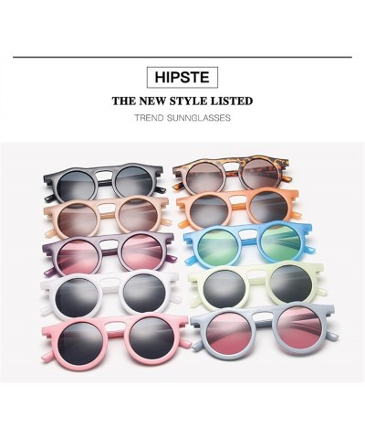 Retro Round Frame Men and Women Simple Hip-hop Sunglasses Vacation Beach Party Sunglasses Gift (Color : C, Size : 1) 1 F $11....