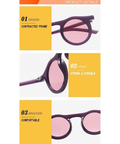 Retro Round Frame Men and Women Simple Hip-hop Sunglasses Vacation Beach Party Sunglasses Gift (Color : C, Size : 1) 1 F $11....