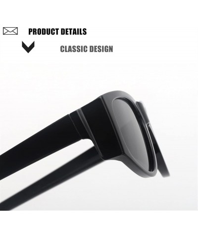 Street Shot of Small Frame Men and Women Outdoor Sunglasses Sunglasses (Color : Navy, Size : Medium) Medium Gray $23.11 Designer