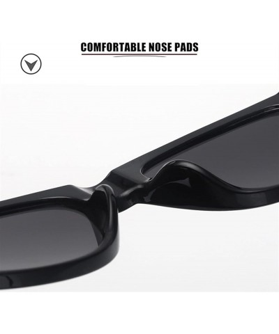 Street Shot of Small Frame Men and Women Outdoor Sunglasses Sunglasses (Color : Navy, Size : Medium) Medium Gray $23.11 Designer