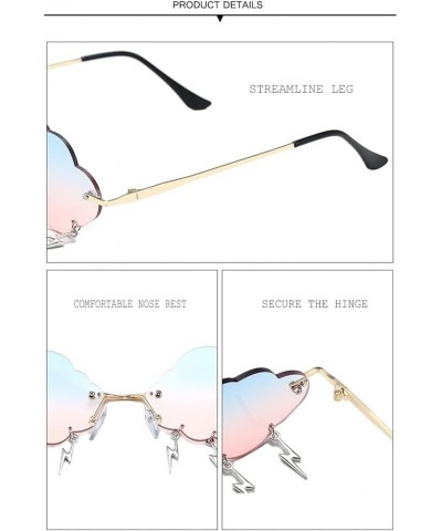 Cloud Rimless Glasses Prom Party Men and Women Sunglasses (Color : C, Size : Medium) Medium H $17.19 Rimless