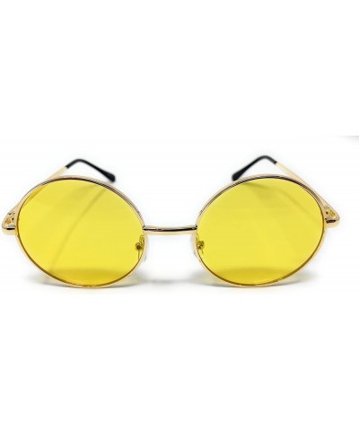 Round Retro Sunglasses or Clear Glasses Unisex Hippie Style… Gold Frame, Solid Light Green $6.75 Round