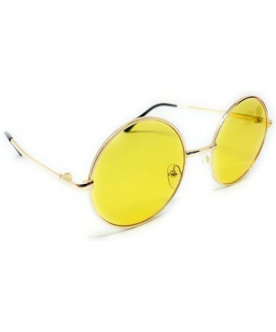 Round Retro Sunglasses or Clear Glasses Unisex Hippie Style… Gold Frame, Solid Light Green $6.75 Round