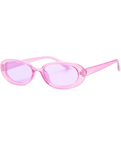 Mini Vintage Retro Extra Narrow Oval Round Skinny Cat Eye Sun Glasses Clout Goggles Pink $8.79 Goggle